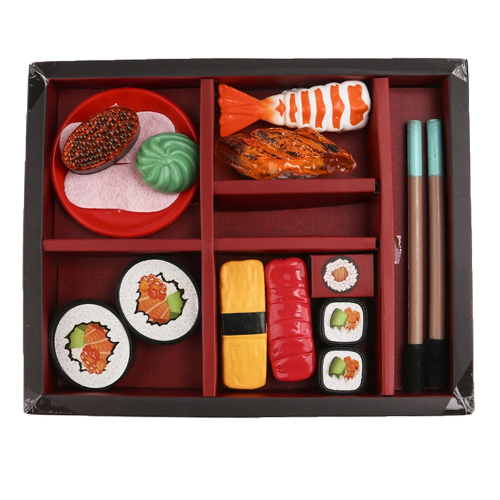 

Box of Simulation Japanese Sushi Food Cuisine Set Cuisine Kitchen Playset Boys & Girl Pretend Play Food Toy Early Learning