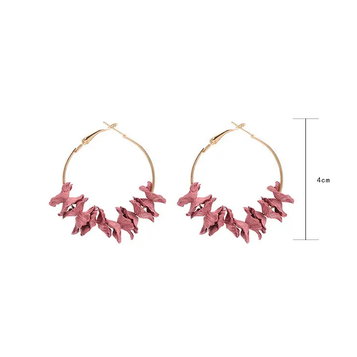 AOMU преувеличенная ткань цветок круг серьги-кольца Bijoux Sweety Красочные лепесток сплав серьги круг Большие серьги для женщин