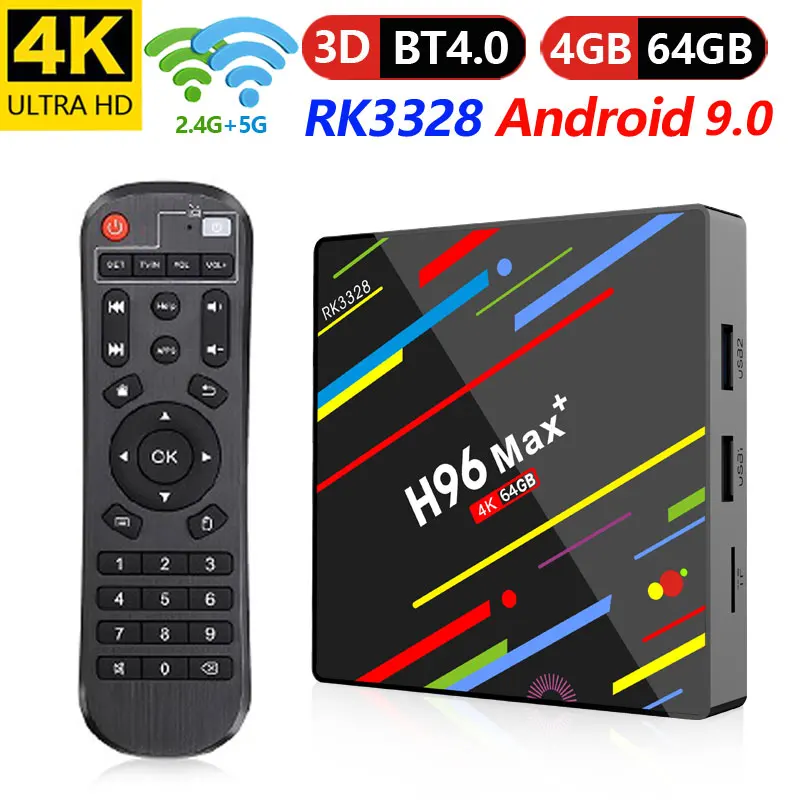 H96 Max Plus ТВ приставка Android 9,0 смарт-приставка RK3328 4 ГБ 32 ГБ 64 Гб 5G Wifi 4 к H.265 медиаплеер H96 Pro H2 PK X96 MAX