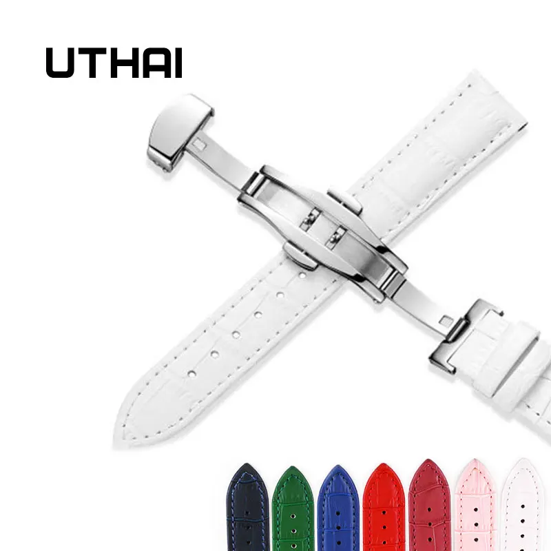 UTHAI Z09 plus Ремешки для наручных часов из натуральной кожи 12 24 мм Универсальные часы
