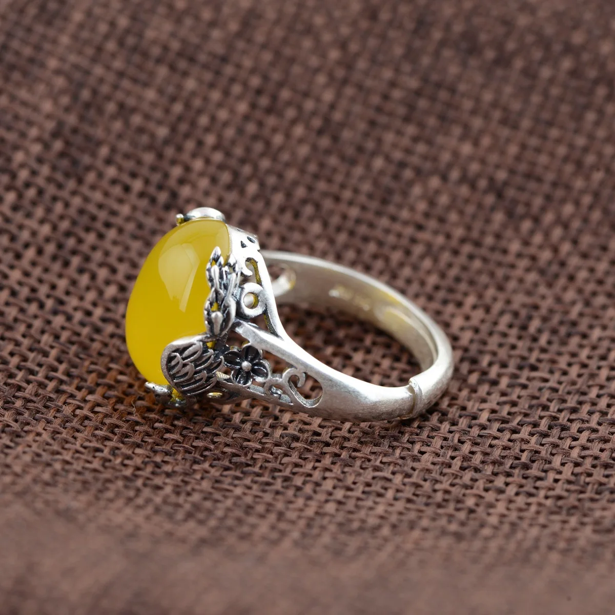 925 пробы серебряные кольца с драгоценными камнями для женщин Павлин резной