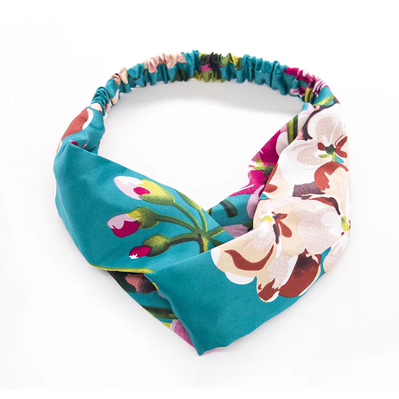 

1 Pc Hair Bands Print Headbands Hair Accessory Headwrap Retro Cross Turban Bandage Bandanas HairBands Bohemian Girl Headbands