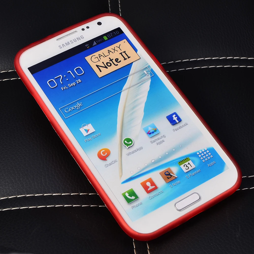 Для Samsung Galaxy Note 2 N7100 искусственная кожа + Силиконовый ТПУ гель мягкое покрытие