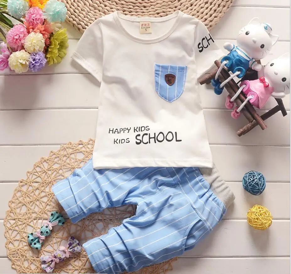 Kids Teens Clothes Children Boys Clothing Sets Baby Top + shorts Summer Set Toddler Tracksuit Sport suit |