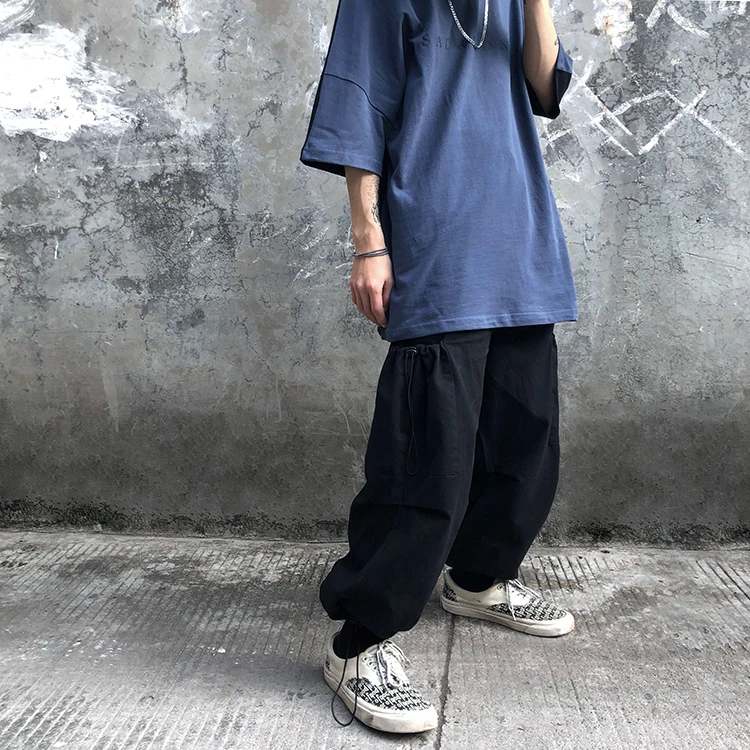 Свободные брюки в стиле хип-хоп с эластичной резинкой на талии модные широкими