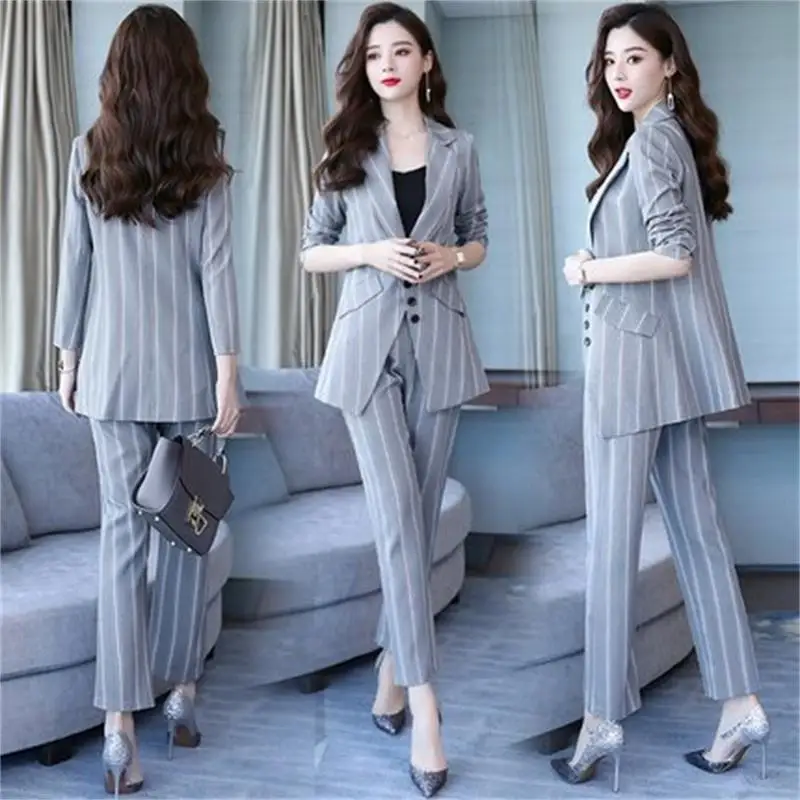 Новинка весна-осень 2019 женский модный темпераментный Костюм-двойка | Комплекты с