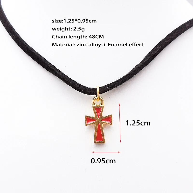 2019 new Enamel tassel Necklace For Women Lover's Gold And Silver Color Chain Cross Small Religious Jewelry | Украшения и