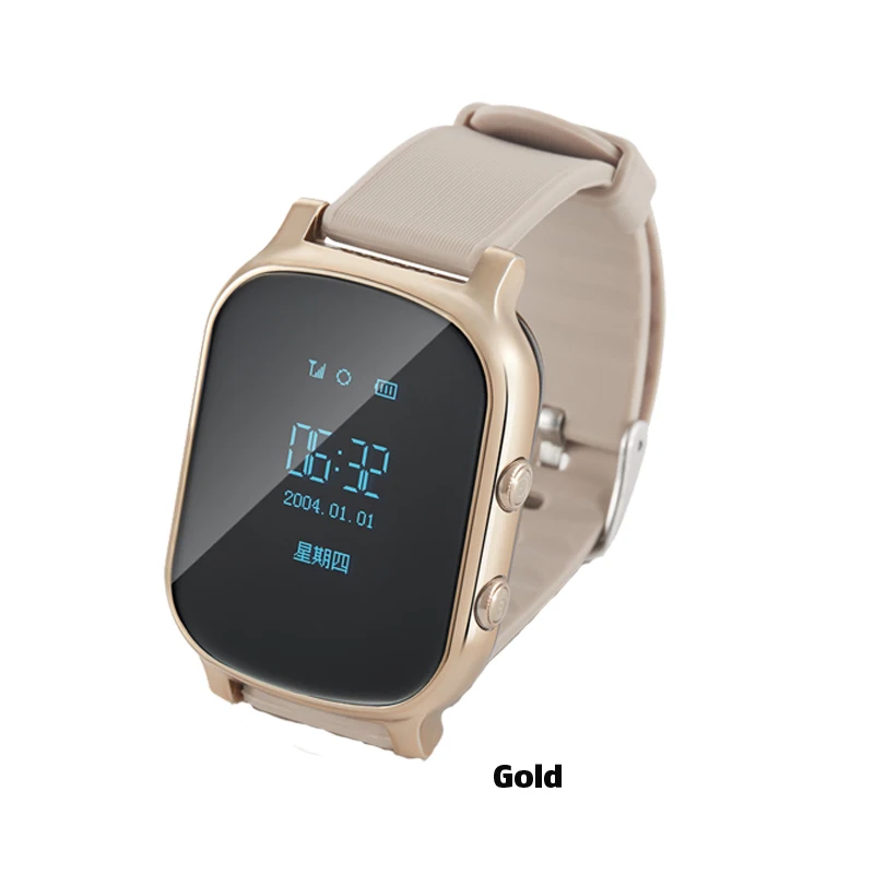 Gold Greentiger T58 gps wifi умные детские часы OLED экран трекер локатор SOS анти-потеря детей удаленный монитор студенческие умные часы - Color: Gold