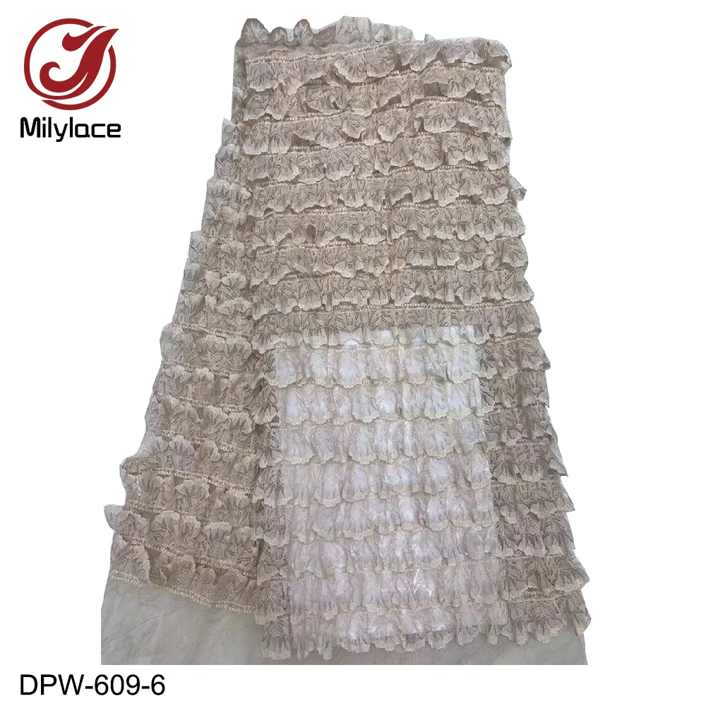 Milylace 2019 lovely French lace fabric wholesale cake skirt mesh with wavy 5 yards for dresses DPW-609 | Дом и сад
