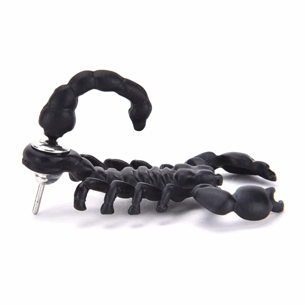 

1Pcs Unisex Punk Style Ancient Men Women 3D Double Sided Animal Metal Scorpion Ear Stud Earrings Earrings Jewelry