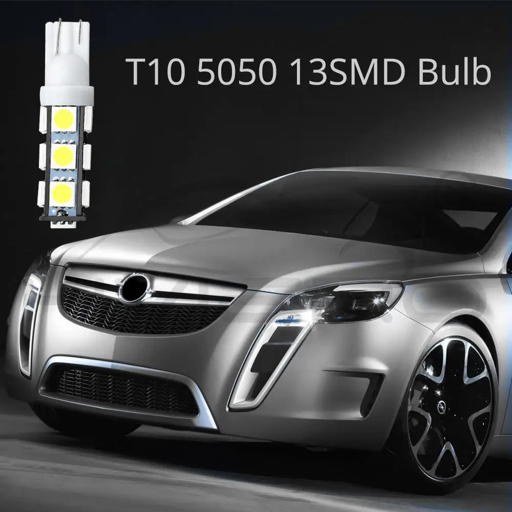 10X белый T10 5050 13smd 194 168 192 Автомобиль Авто Светодиодный Боковой габаритный фонарь Парковка резервная лампочка 194 168 W5W светодиодный Клин лампа AC/DC 12V