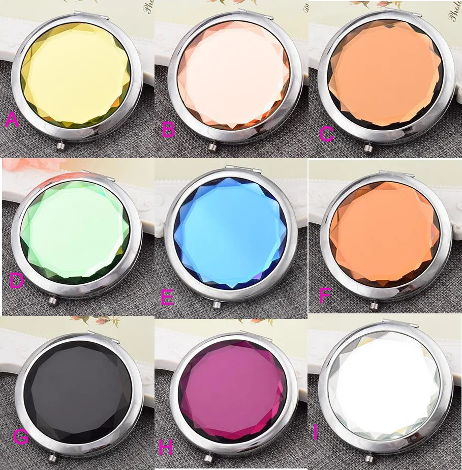 Складное зеркало для макияжа размером 7 см компактное с кристаллами