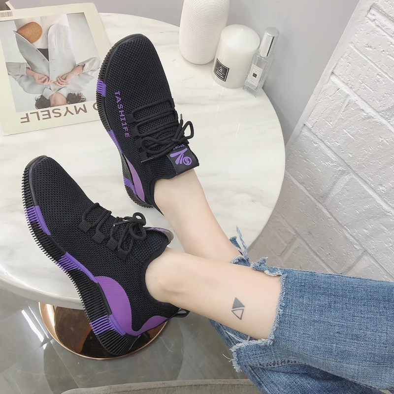 2019 Новый плоский каблук свитер обувь женские весенние удобные повседневные