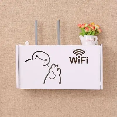 Беспроводной Wi-Fi роутер Коробка Для Хранения ПВХ панель полка настенный штекер кронштейн для хранения кабеля Органайзер Домашний декор 3 размера - Цвет: M