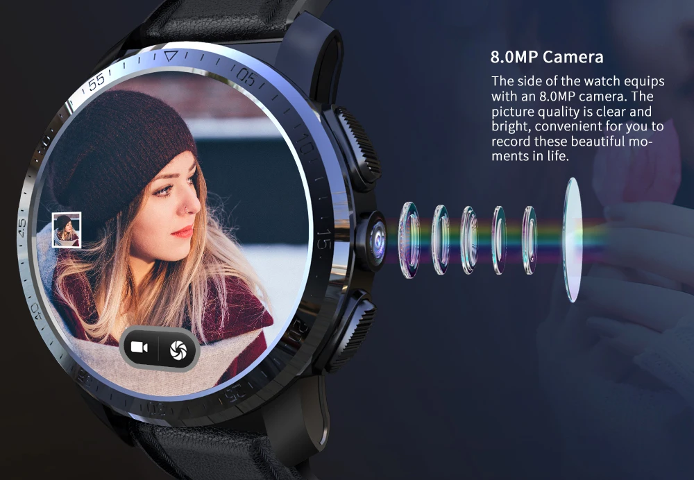 Смарт-часы KOSPET Pro 4G LTE Android 7.1.1 3 ГБ + 32 1 39 дюйма AMOLED экран камера МП двойная система