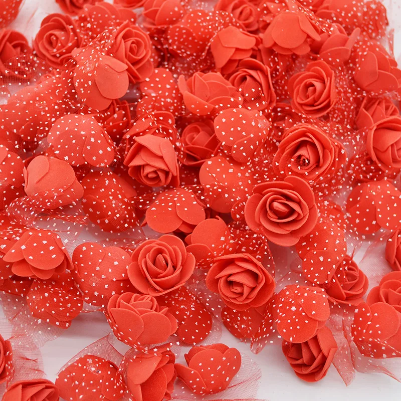 50 шт./лот 3 5 см PE Foam Rose многоразовая искусственная Цветочная головка ручной работы