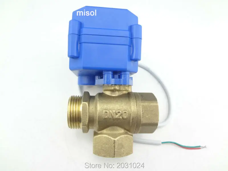 

1 pcs of 3 way motorized ball valve DN20 (reduce port), L port, electric ball valve, motorized valve
