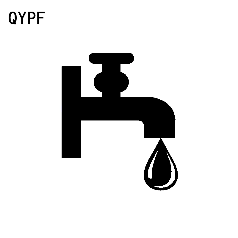 QYPF 10.7CM*12.7CM High-quality Plumber Faucet Black Silver Vinyl Car Styling Sticker Decal C15-3218 | Автомобили и мотоциклы