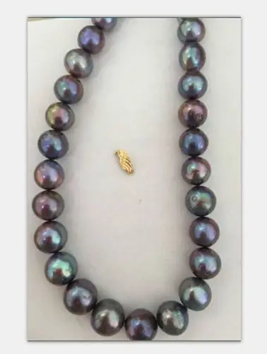 Fast shupping 08151 HUGE PERFECT 12-13mm TAHITIAN BLACK RED GREEN PEARL NECKLACE17.5"14KGP (A0329) (A0326) | Ожерелья и подвески