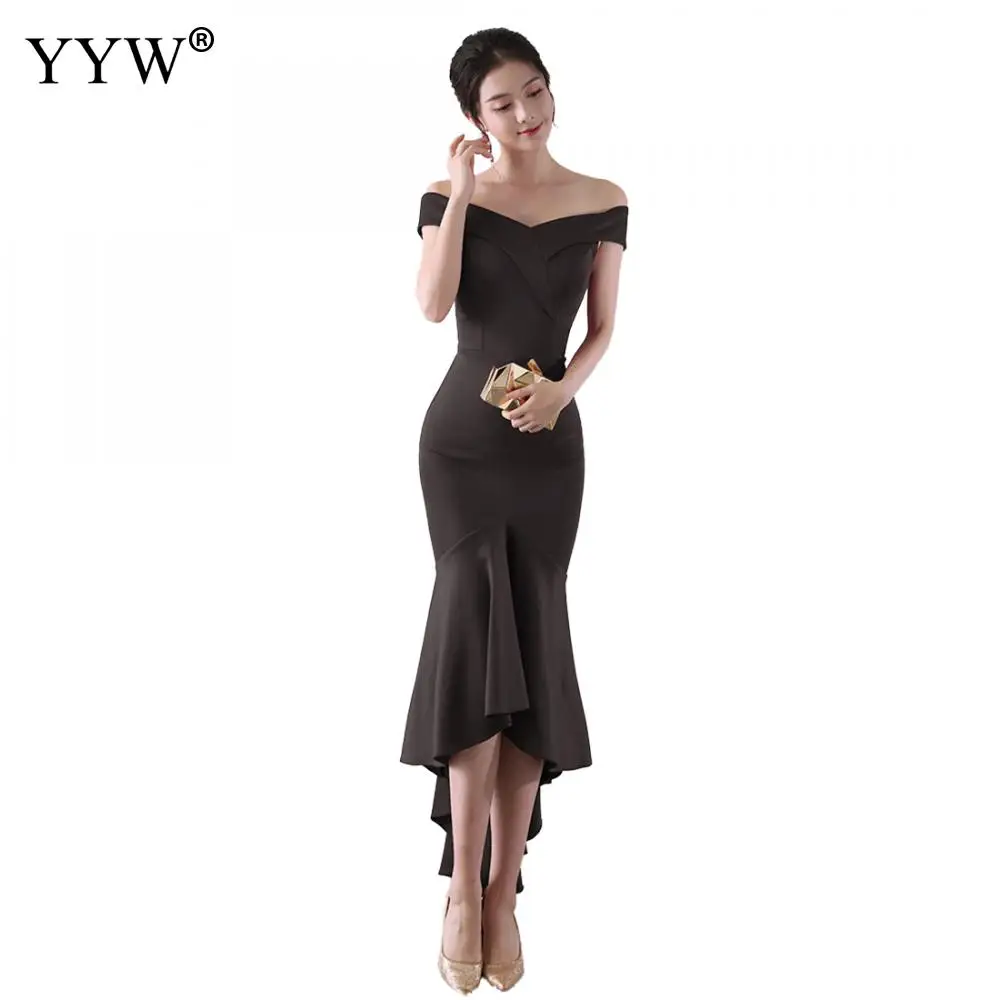 Женское вечернее платье с юбкой годе элегантное красное вырезом лодочкой