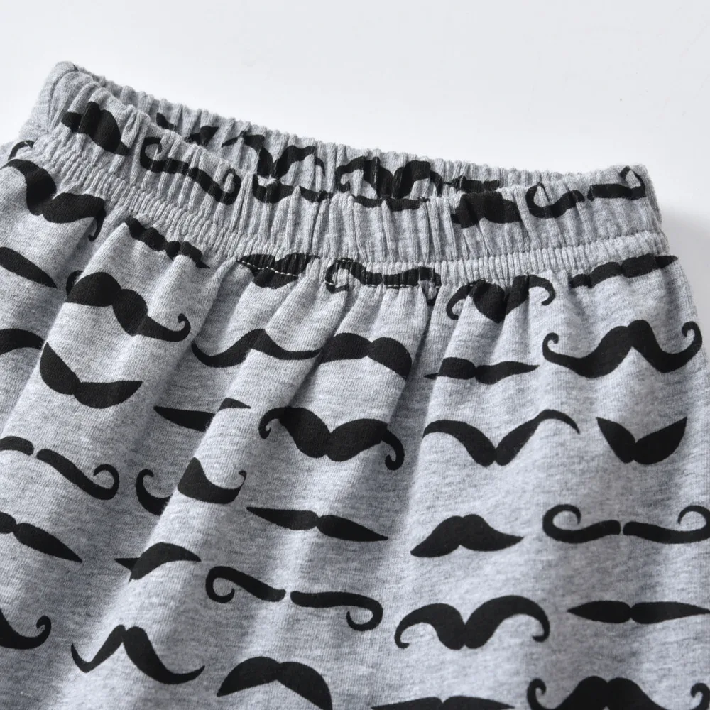 Newborn Baby Boy Clothes Mommy's New Man Print Long Sleeved Romper Tops Moustache Pant and Hat Infant 3pcs Clothing Set |