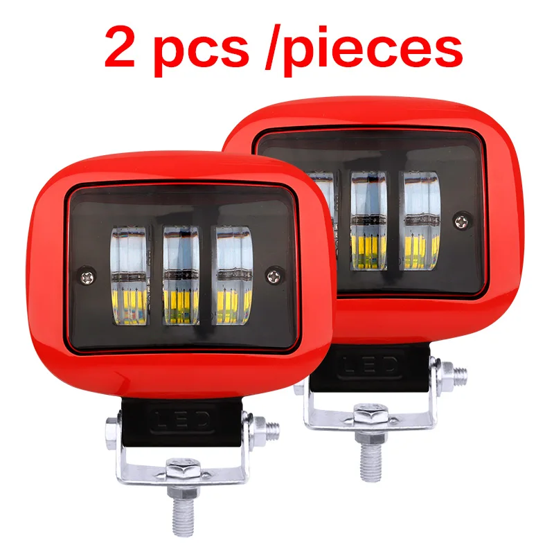 2 pcs Red Square AILEO luces led para Автомобильный светодиодный рабочий светильник 12 в 24 в 30 Вт 6000 К внедорожный бар ATV yacht 4x4 - Цвет: 2 pcs Red Square