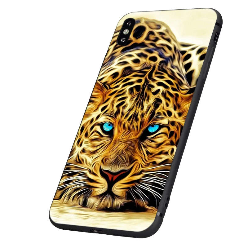 Черный чехол из ТПУ для iphone 5 5s se 6 6s 7 8 plus x 10 силиконовый XR XS 11 pro MAX с тигром пантерой