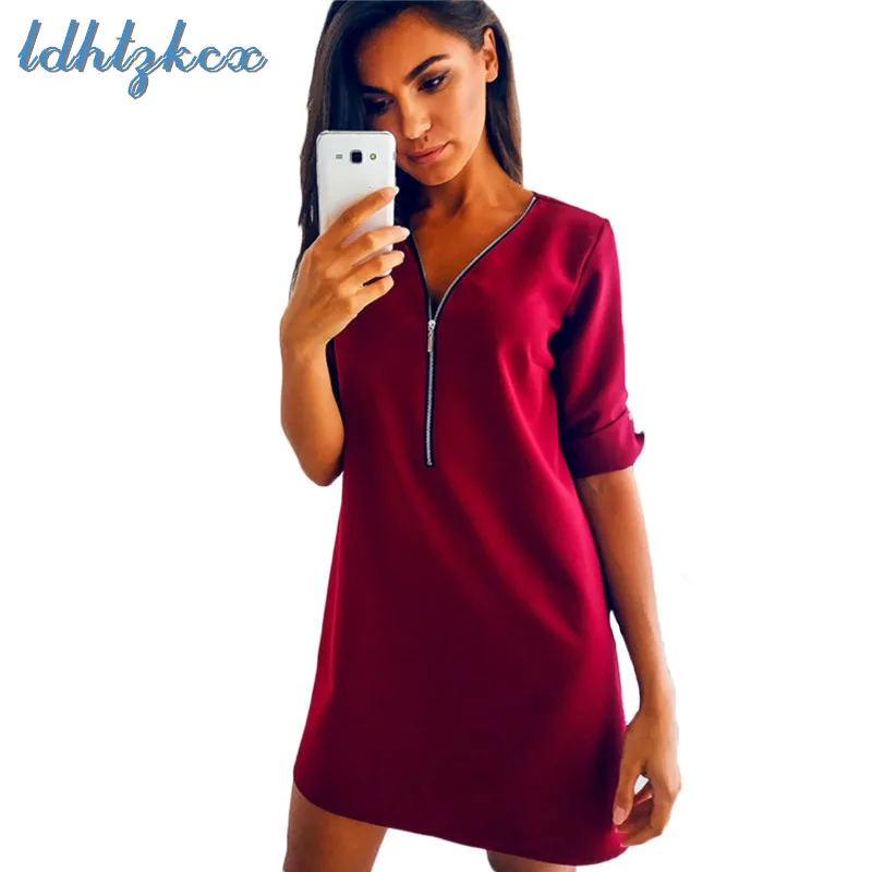 Сексуальное женское летнее Повседневное платье 2020 на молнии черные платья