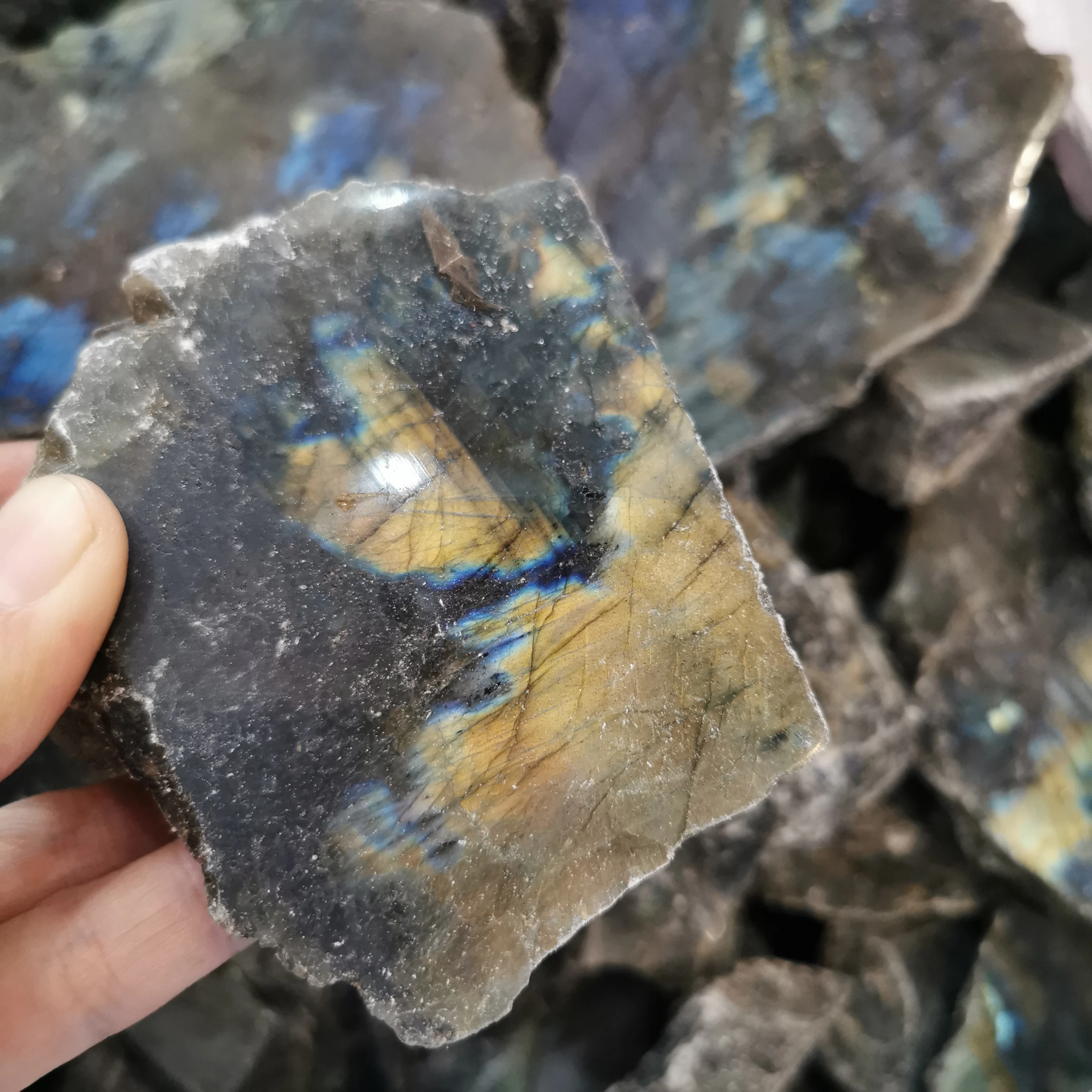 

Natural raw labradorite stone slab mineral specimen reiki healing gemstone crystal facet polished