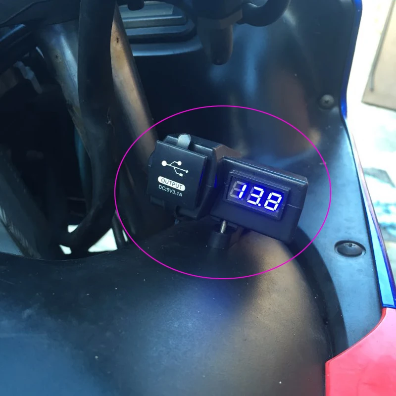 Мотоциклетная розетка для скутера 12 В С USB зарядным устройством светодиодным