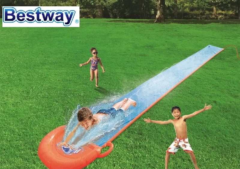 W0 52207 Bestway 5 49 m Long H2OGo! Одноместный слайд 18 'мягкая посадка для плавной и быстрой