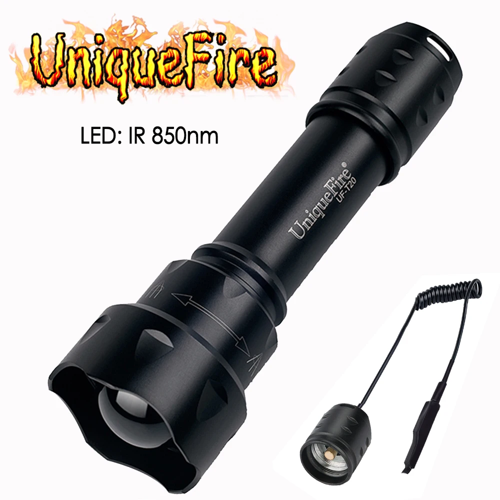 Светодиодный фонарик UniqueFire T20 IR 18650 нм масштабируемый с 3 режимами питание от
