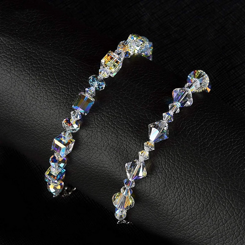 Перегородка красочные бусины плетеный браслет браслеты кристаллы от Swarovski