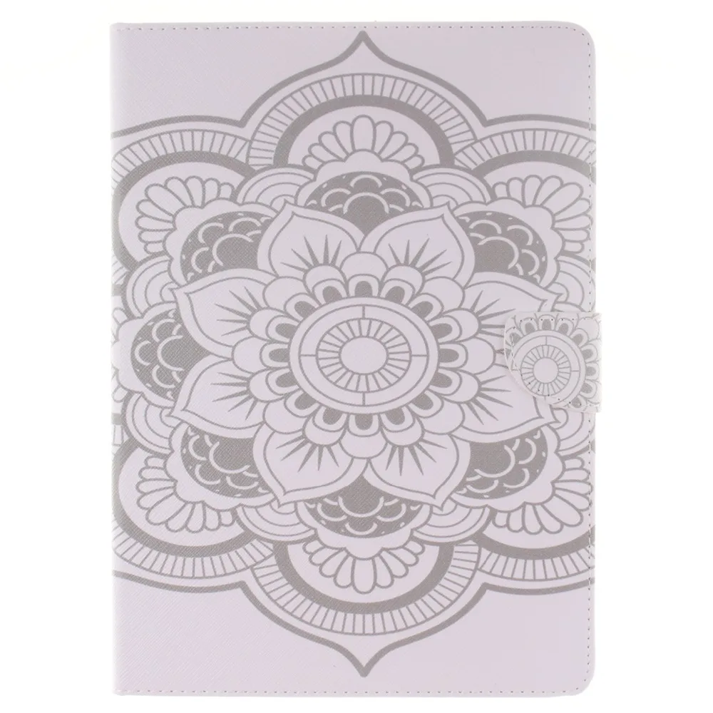 Белый лотос шаблон PU кожаный полноразмерный чехол с подставкой для iPad Air 2|leather iphone