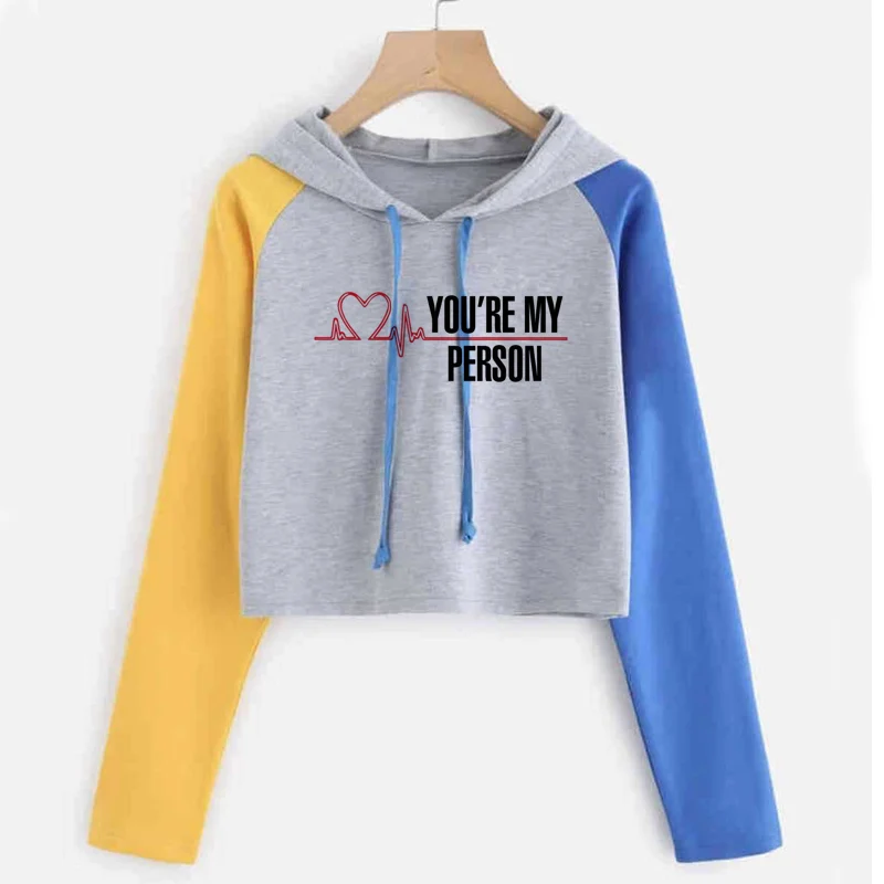 13 Укороченный топ, толстовка с принтом Greys Anatomy, Женская толстовка с длинным рукавом, пуловер, весна-осень, женские толстовки, Harajuku, джемпер, одежда - Цвет: 13