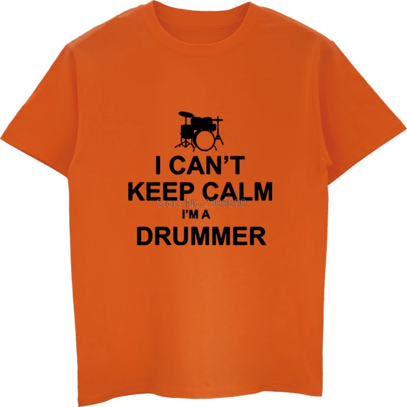 Я не могу Keep Calm I'm ударник футболка Для мужчин хлопок с коротким рукавом s