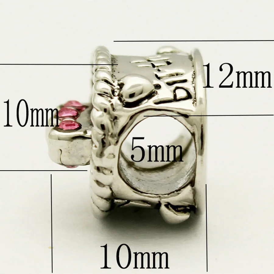 Слайд очарование Бесплатная доставка Рождество День рождения бисер Торт fit Pandora