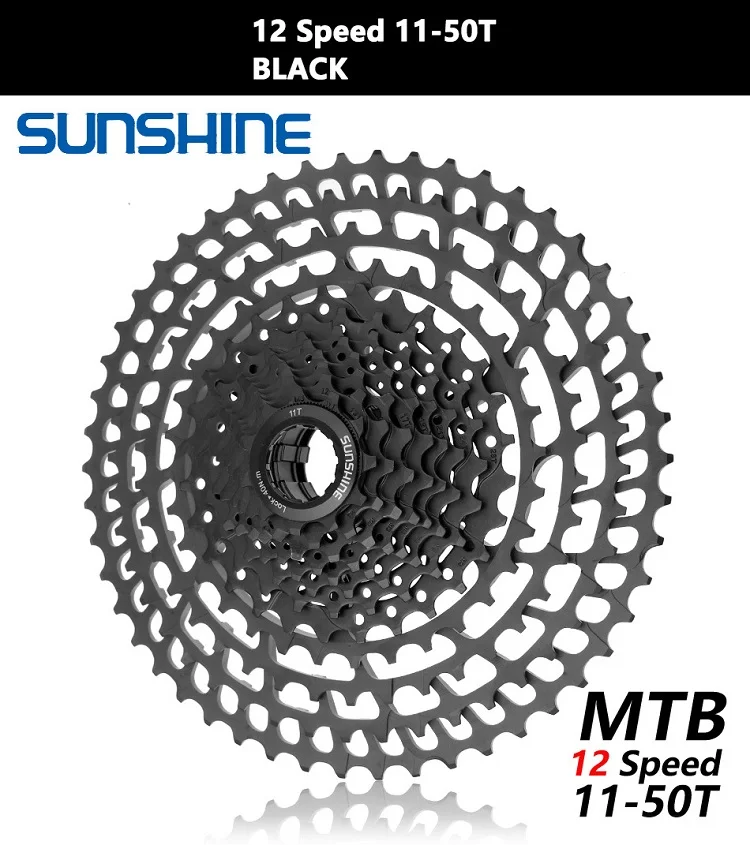 SUNSHINE MTB 12 скоростей кассета 11-50T Сверхлегкая 399 г CNC Freewheel Запчасти для горного велосипеда XTR GX NX