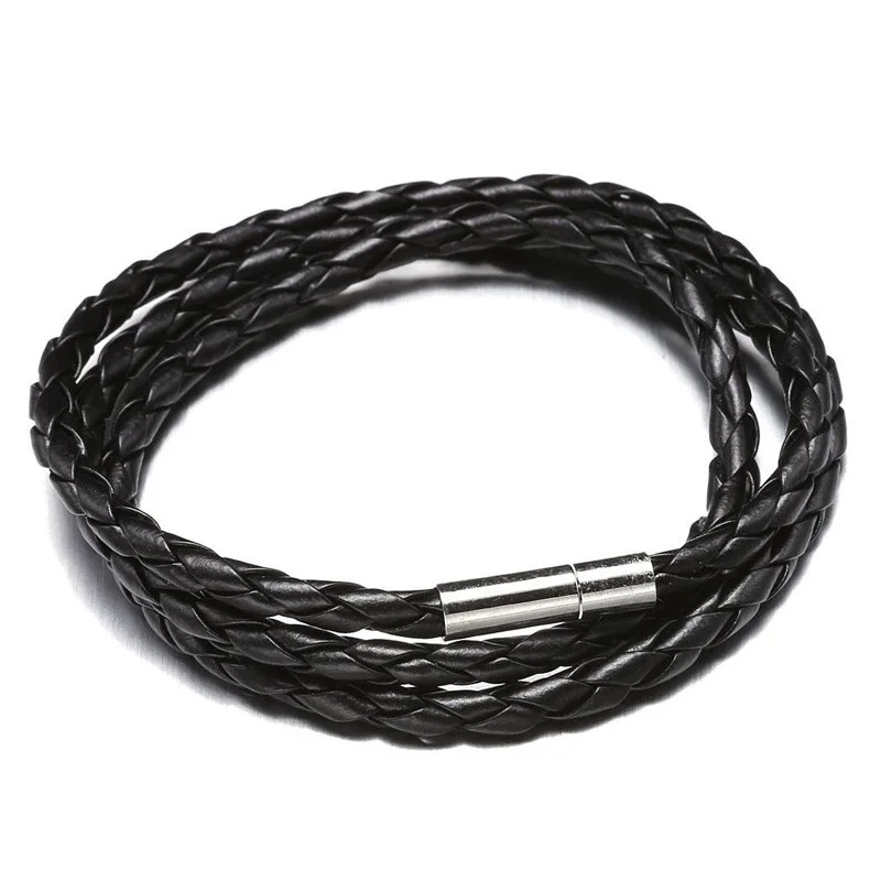 Кожаные браслеты 3 с кругами Pulseira Masculina ювелирные изделия Шарм Bileklik Pulseiras подарок