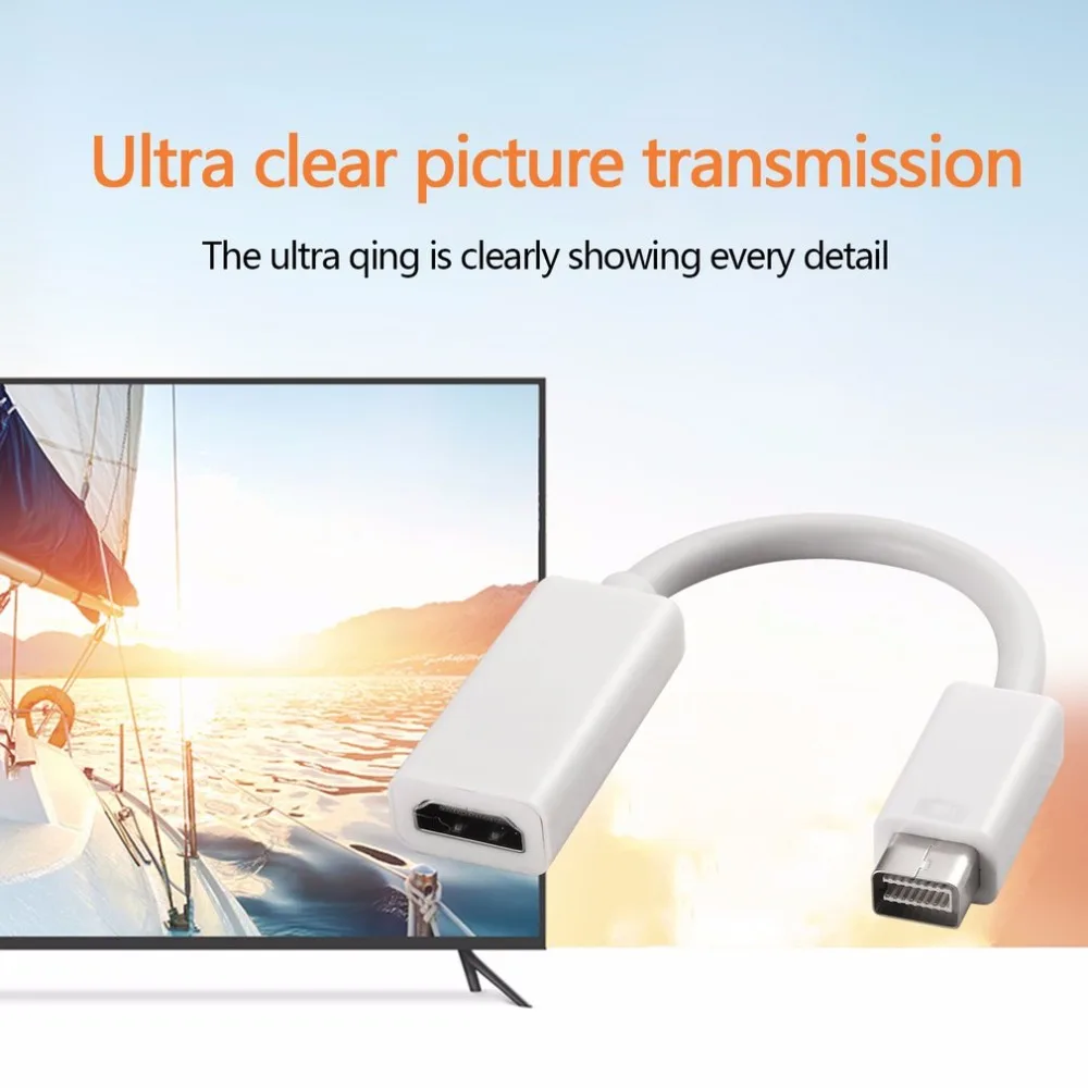 Mini DVI Мужской к HDMI Женский Кабель для монитора конвертер видеоадаптера Kable Кабо шнур 1080P для Apple Mac Macbook Прямая