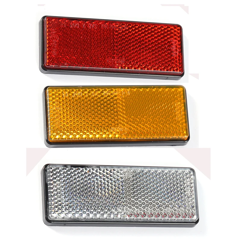 2 шт. янтарной отражающей полоски с самоклеящейся основой ECE Approval прямоугольной формы для прицепа, грузовика, автобуса, дома на колесах, каравана, кемпинга, велосипеда.