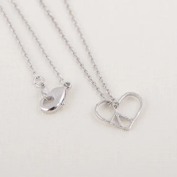 Серебряное ожерелье с открытым сердцем|peace necklace|necklace in silvernecklace necklace |