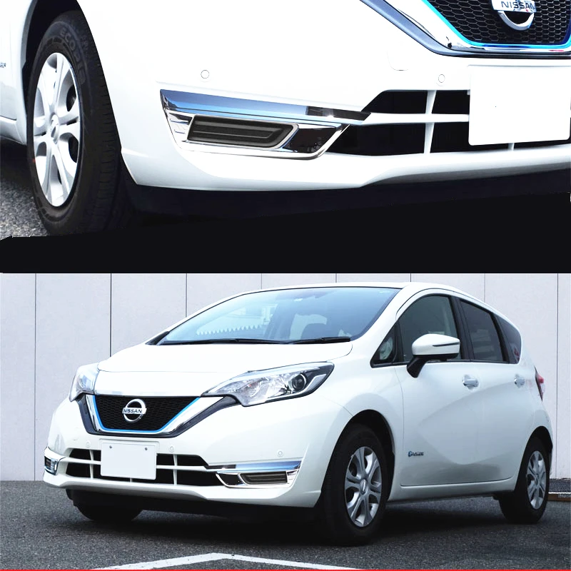 

JY 2PCS Chrome ABS Front Fog Lamp Cover Molding Trim Car Styling Protector For NISSAN NOTE E12 Hatchback 2016 upward