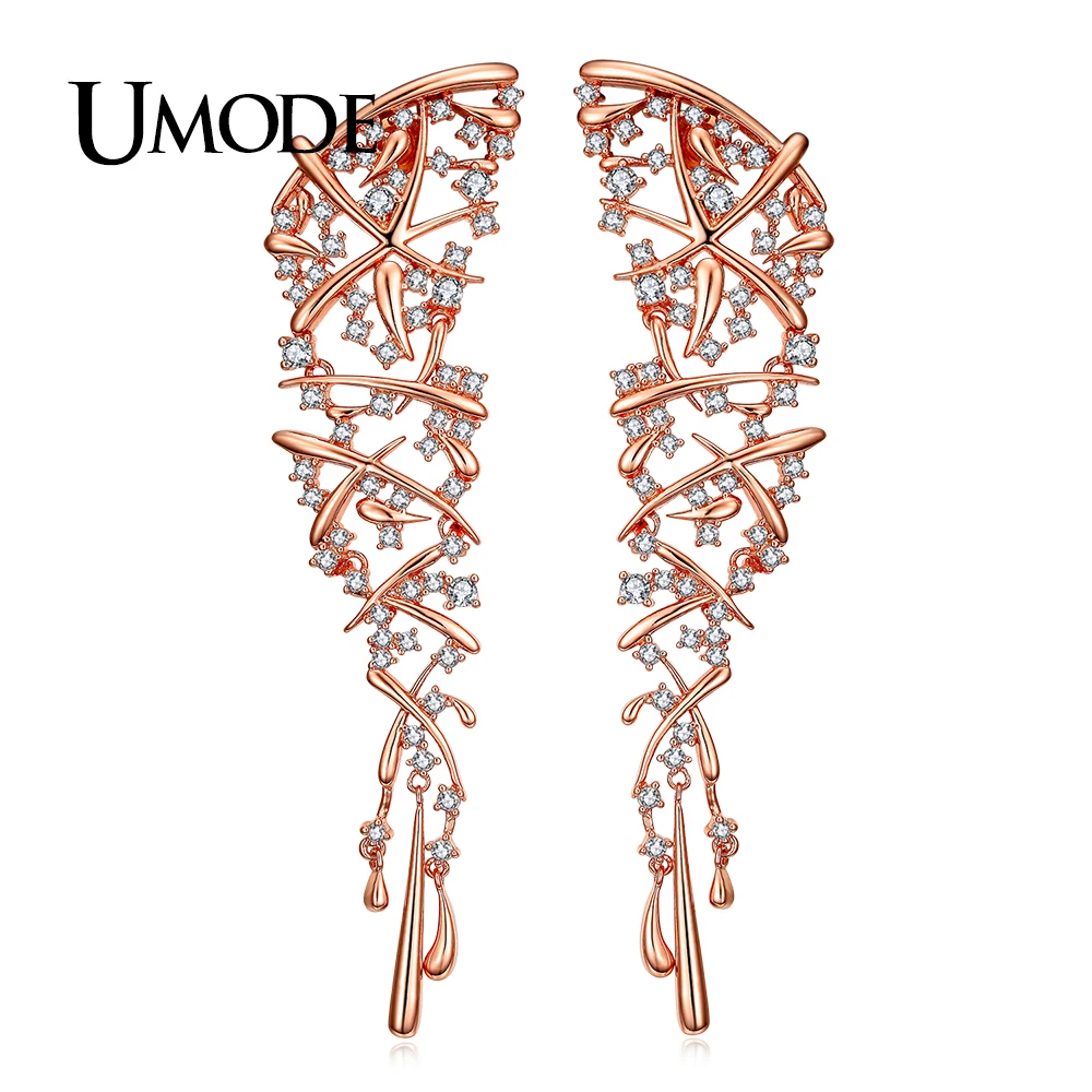UMODE, Хит, в стиле панк, массивные серьги-капли с крестиком для женщин, розовое золото, свадебные украшения, Brincos, рождественский подарок, UE0317