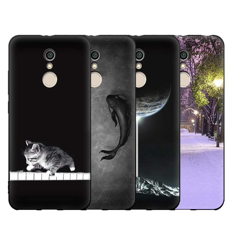 JURCHEN Phone Case For Xiaomi Redmi 5 Plus 3D Cute Cartoon Paint Silicone Cover / Capa Coque |