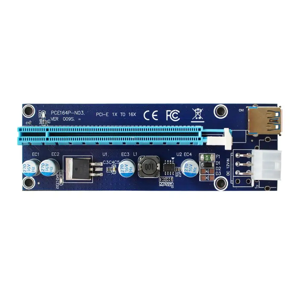 Мини удлинитель PCI E к Express 1x до 16x переходник внешняя видеокарта адаптер 6