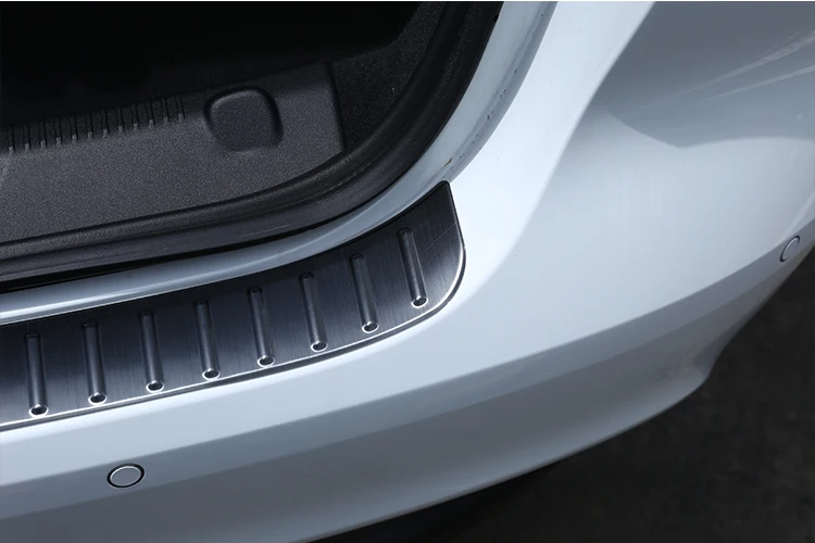 Для Jaguar XE Gloss чёрный для автомобильного стайлинга Нержавеющая сталь автомобиля внешний задний бампер Панель облицовочная панель защиты аксессуары