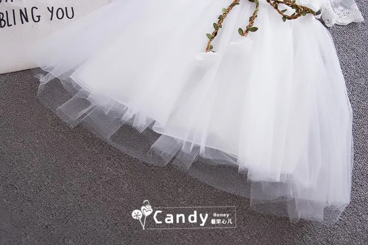 NIU D.DAN Princess Baby Girl White Dress Lace vestidos Enfant Robe Fille Elegant Toddler Ball Gown Clothing | Детская одежда и