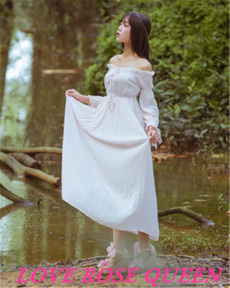 Женское винтажное платье с вырезом лодочкой Элегантное Длинное в японском стиле