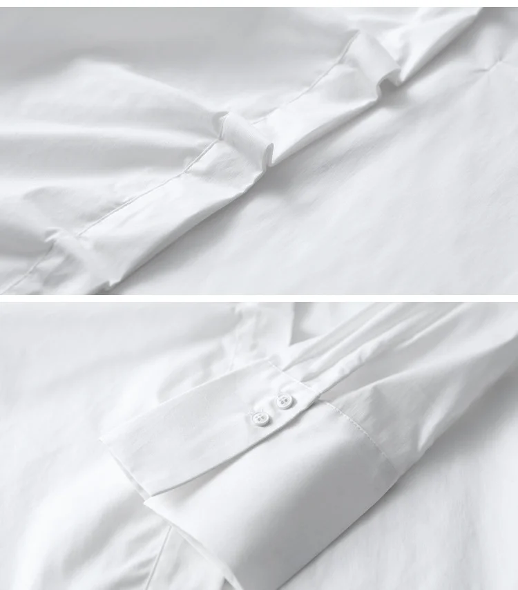Amii Minimalist Women Shirts Spring New Office Solid Long Sleeve Folds Pleased Strand Collar Causal Female Blouse Shirt